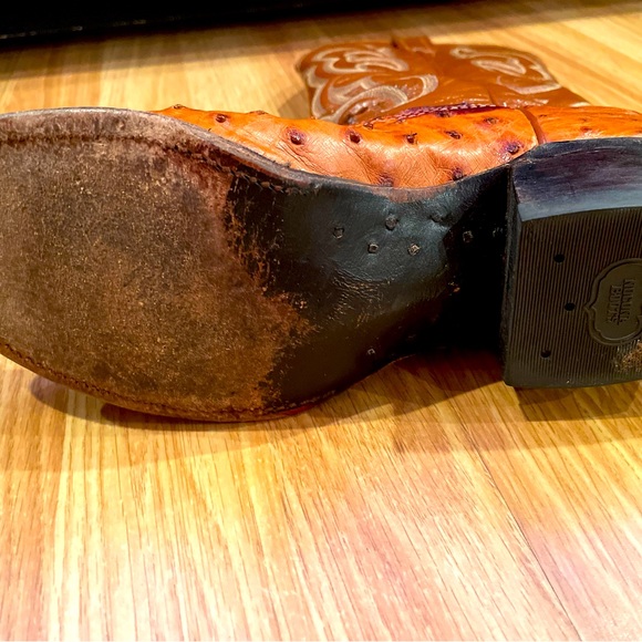 Nocona Genuine Exotic Full Quill Ostrich and Leather Men’s Cowboy Boots. - Picture 4 of 15